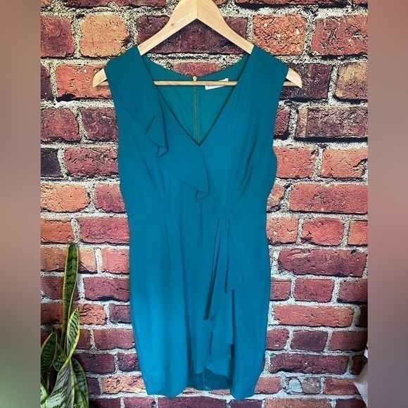 Whistles 100% Silk Faux Wrap Dress Size 6 - Picture 3 of 14